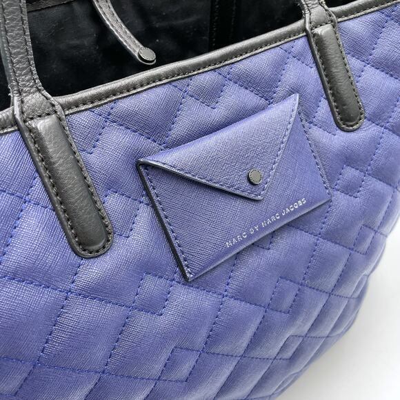 Marc Jacobs Metropolitote Tote Bag Blue Quilted Leather Large‎ - Picture 3 of 12